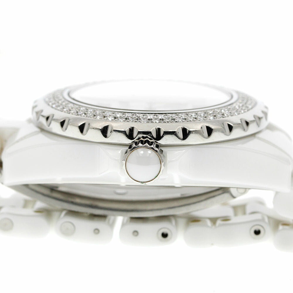 CHANEL H0967 J12 Diamond Bezel White Ceramic Date Quartz Ladies Watch with Warranty