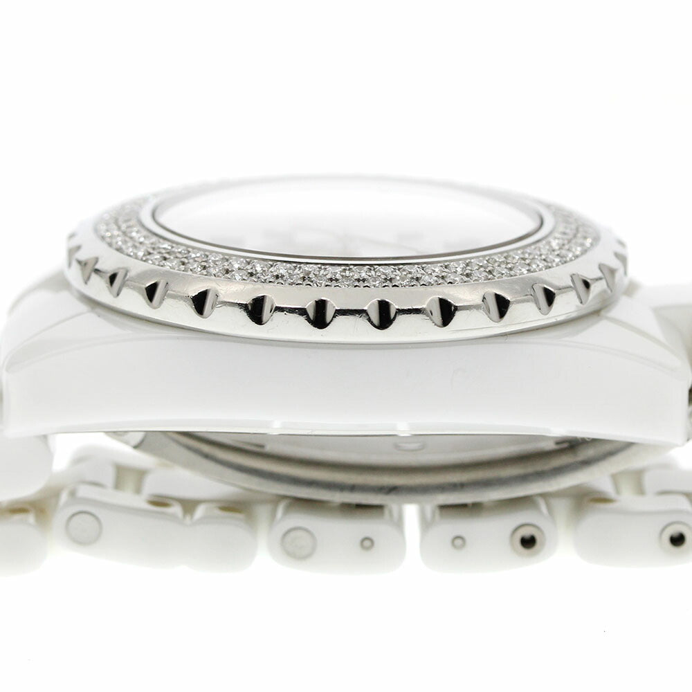 CHANEL H0967 J12 Diamond Bezel White Ceramic Date Quartz Ladies Watch with Warranty
