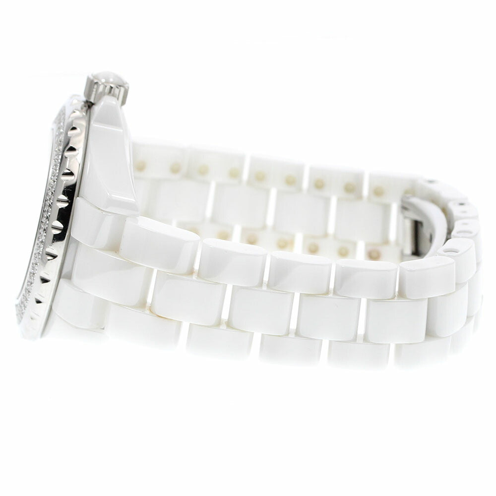 CHANEL H0967 J12 Diamond Bezel White Ceramic Date Quartz Ladies Watch with Warranty