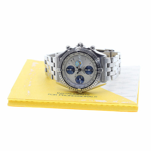 BREITLING A13048 Chronomat Blue Impulse Date Automatic Men's Watch with Warranty