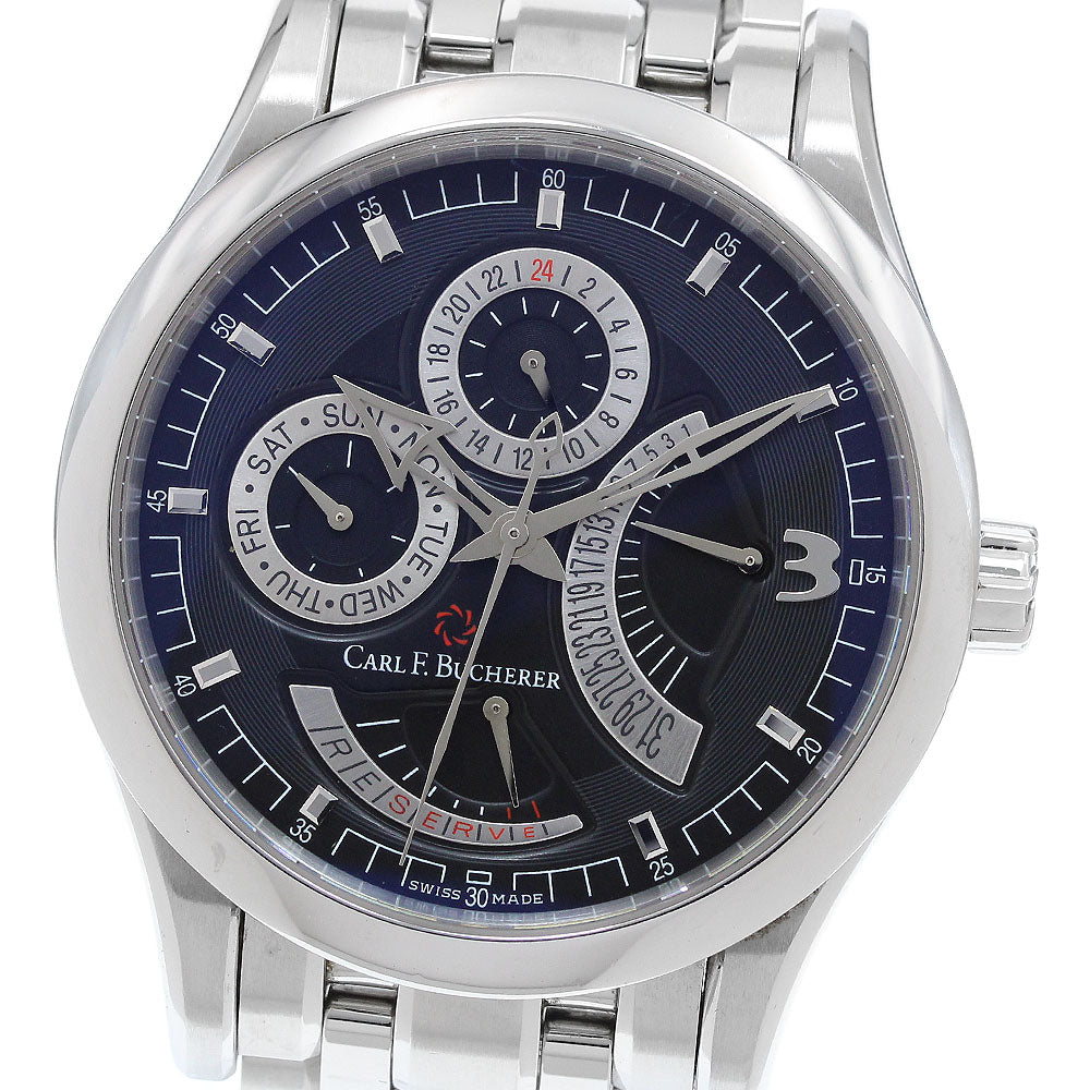 CARL F.BUCHERER 00.10901.08.36.21 Manero Retrograde Automatic Men's Watch Excellent Condition