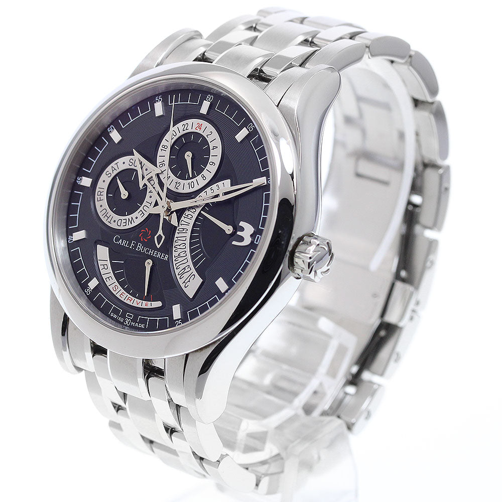 CARL F.BUCHERER 00.10901.08.36.21 Manero Retrograde Automatic Men's Watch Excellent Condition