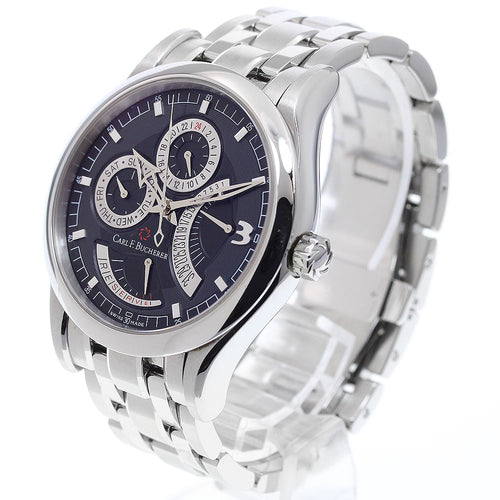 CARL F.BUCHERER 00.10901.08.36.21 Manero Retrograde Automatic Men's Watch Excellent Condition