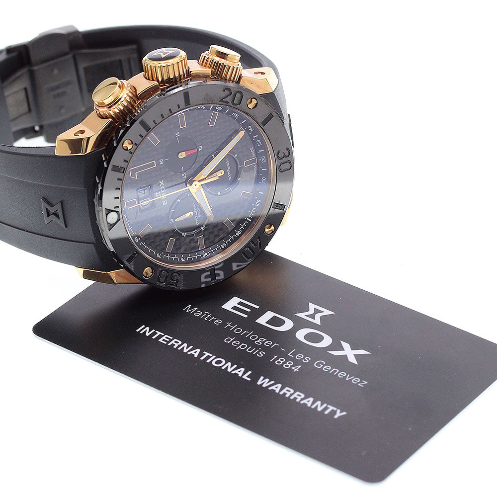 EDOX 10020 Chrono Offshore 1 Chronograph Big Date Quartz Men's Watch Excellent Condition with Warranty Card
