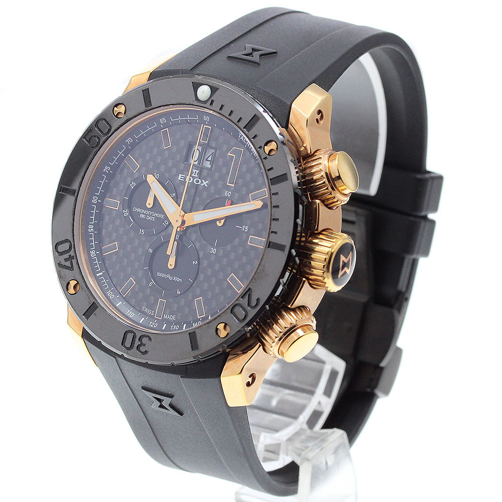 EDOX 10020 Chrono Offshore 1 Chronograph Big Date Quartz Men's Watch Excellent Condition with Warranty Card