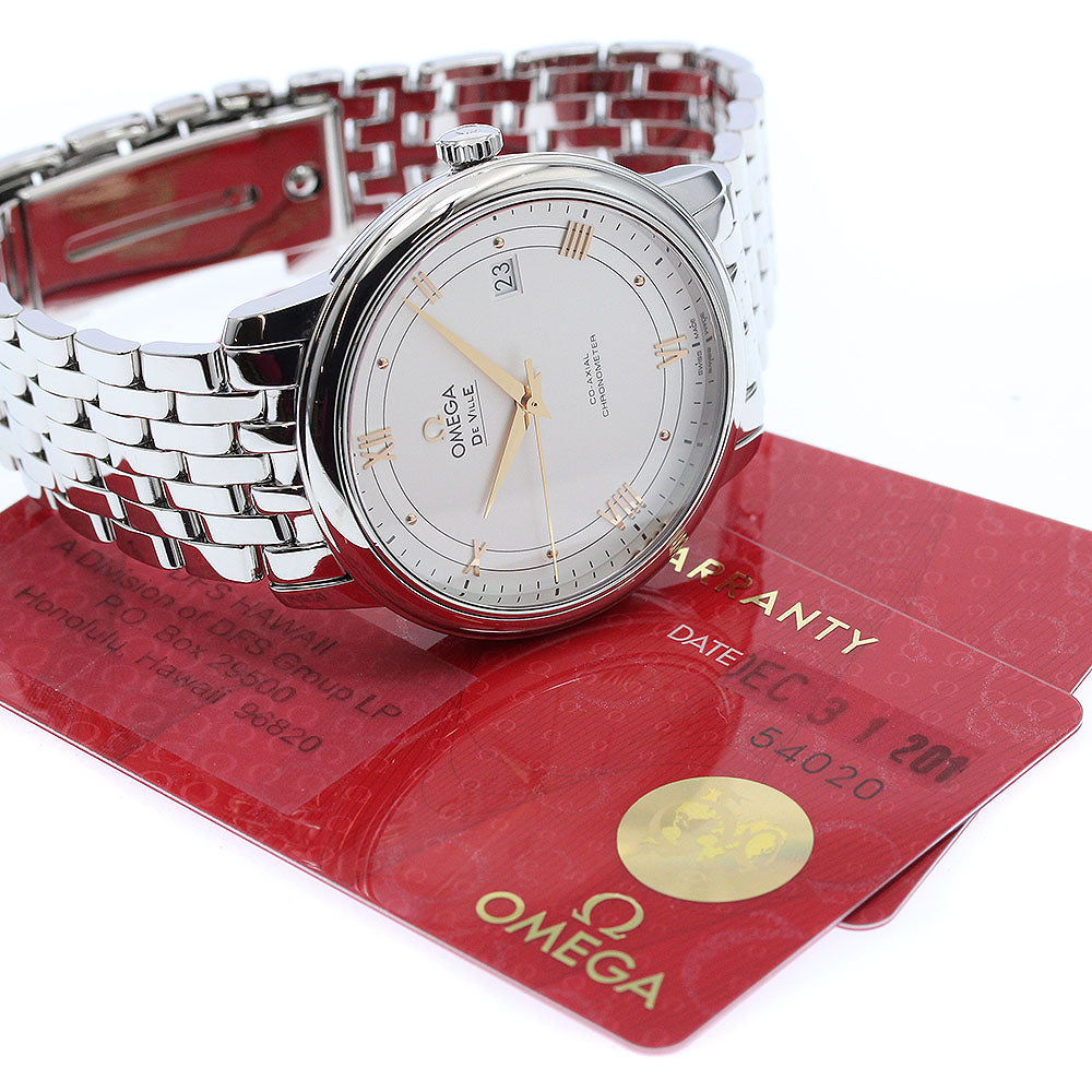 OMEGA 424.10.40.20.02.002 De Ville Prestige Co-Axial Date Automatic Men's Watch Excellent Condition with Warranty.