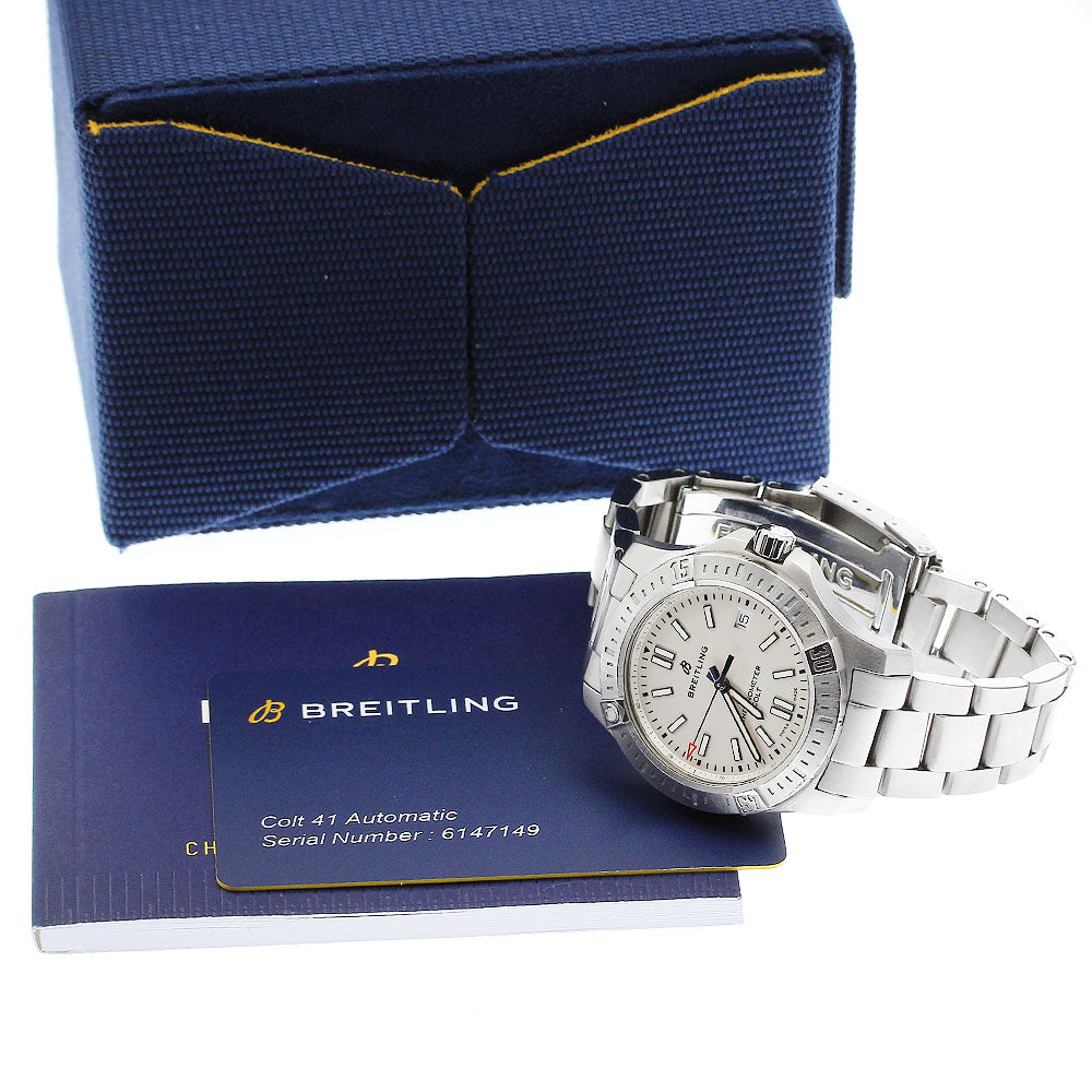 BREITLING A17313 Colt 41 Automatic Date Chronometer Self-winding Men's Watch with Inner Box and Warranty Card