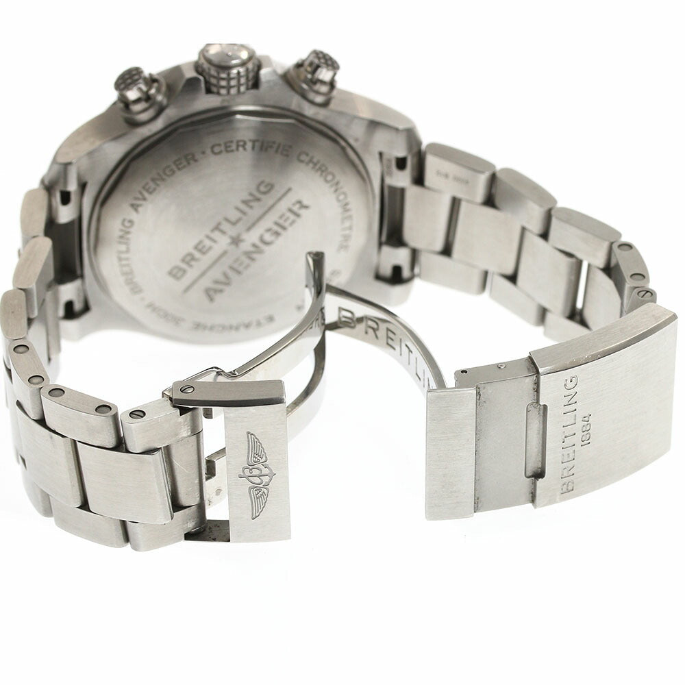BREITLING A13385 Avenger Chronograph 43 Date Automatic Men's Watch Excellent Condition with Inner Box and Warranty Card.