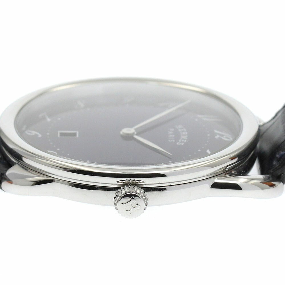 HERMES AR7Q.810 Arceau GM Date Quartz Men's Watch Excellent Condition with Inner Box and Warranty Card.