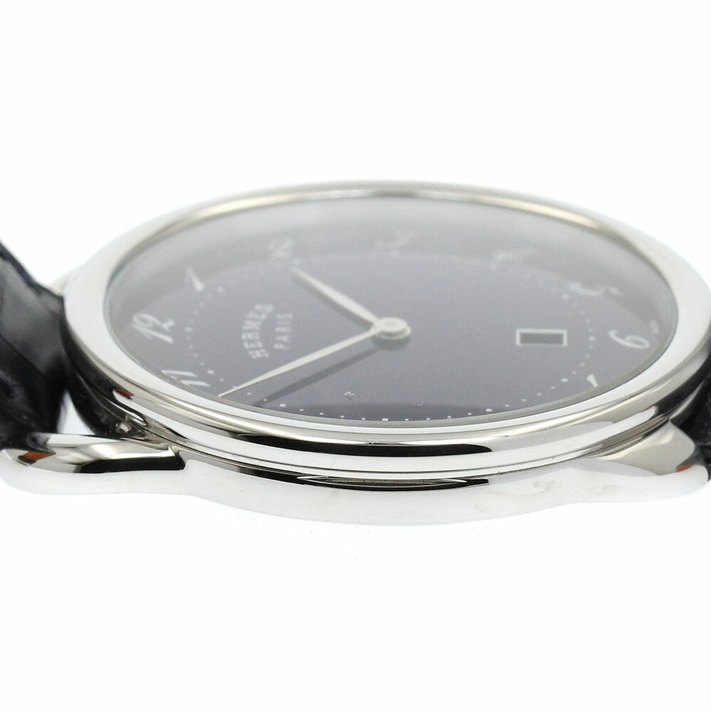 HERMES AR7Q.810 Arceau GM Date Quartz Men's Watch Excellent Condition with Inner Box and Warranty Card.