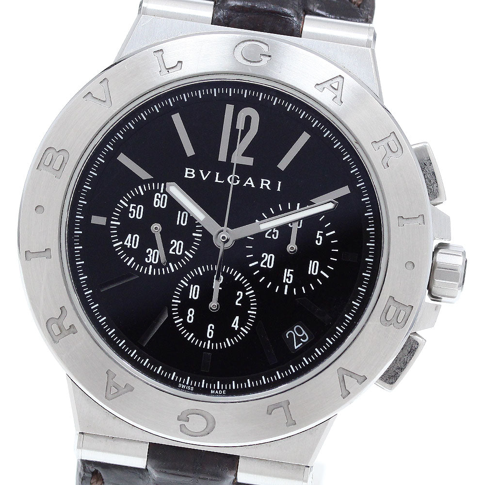 BVLGARI DG41SCH Diagono Velocissimo Chronograph Date Automatic Men's Watch with Box and Warranty Card