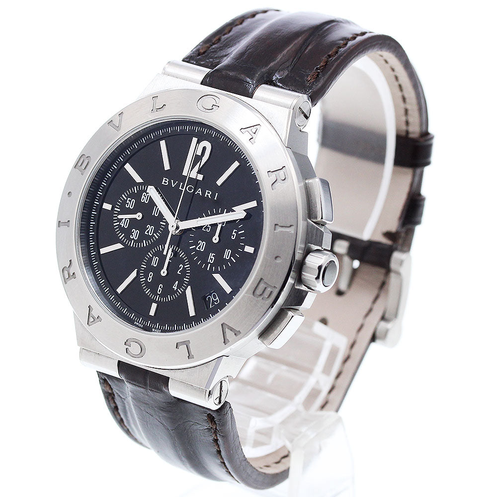 BVLGARI DG41SCH Diagono Velocissimo Chronograph Date Automatic Men's Watch with Box and Warranty Card