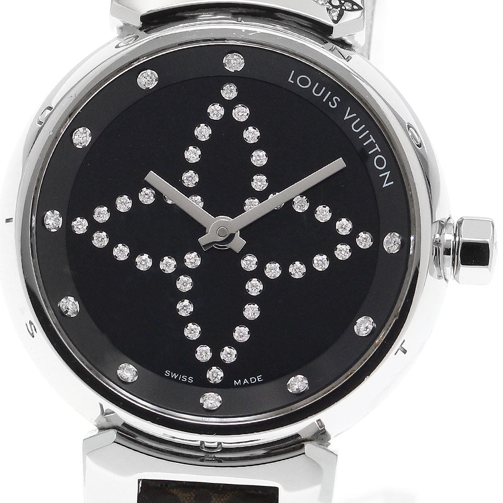 LOUIS VUITTON Q12M5 Tambour Diamond Quartz Women's Watch (Good Condition)