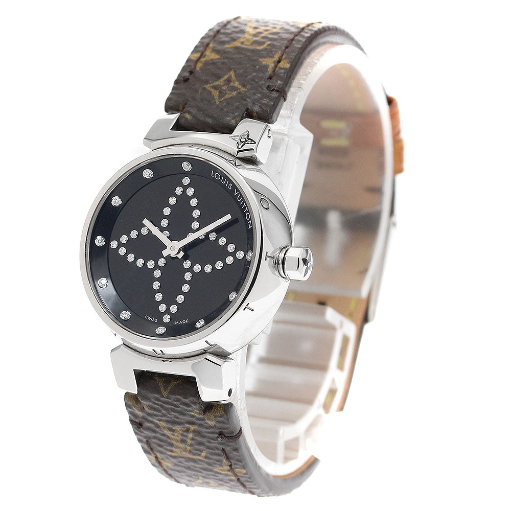 LOUIS VUITTON Q12M5 Tambour Diamond Quartz Women's Watch (Good Condition)