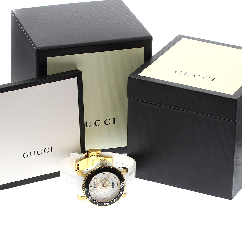 GUCCI 136.3/YA136322 Dive Date Mystic Cat Quartz Men's Watch Excellent Condition with Inner Box
