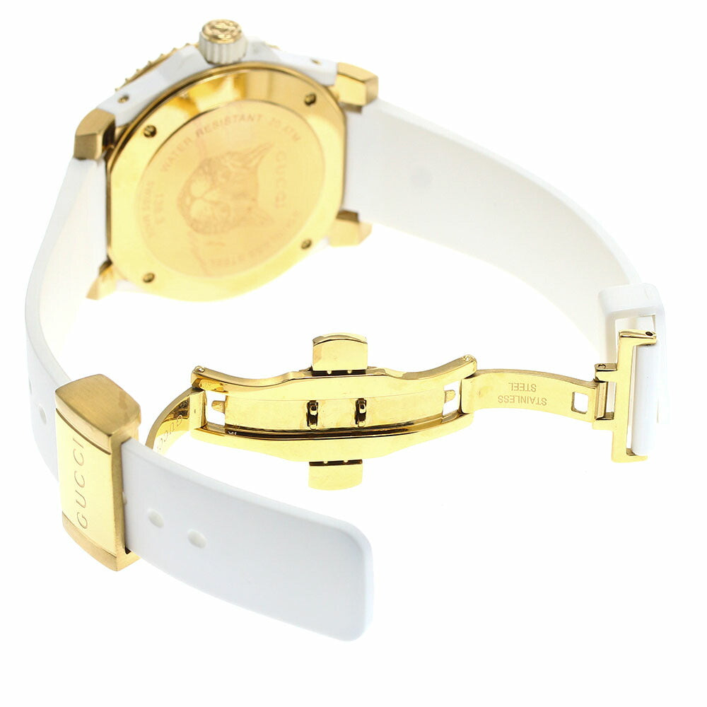 GUCCI 136.3/YA136322 Dive Date Mystic Cat Quartz Men's Watch Excellent Condition with Inner Box