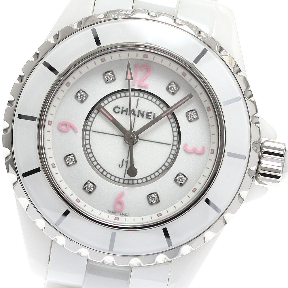 CHANEL H4863 J12 Pink Light Limited Edition of 1200 pieces worldwide 8-diamond quartz women's watch with warranty.