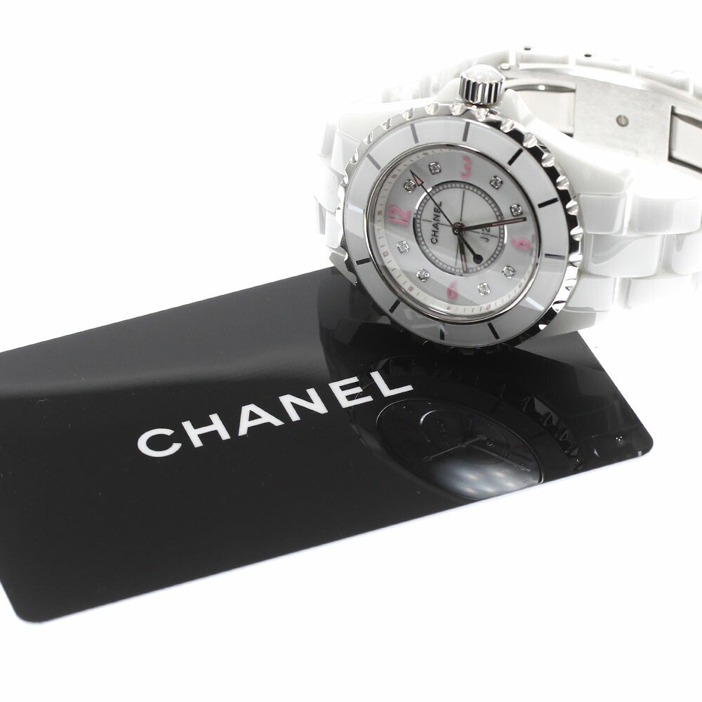 CHANEL H4863 J12 Pink Light Limited Edition of 1200 pieces worldwide 8-diamond quartz women's watch with warranty.