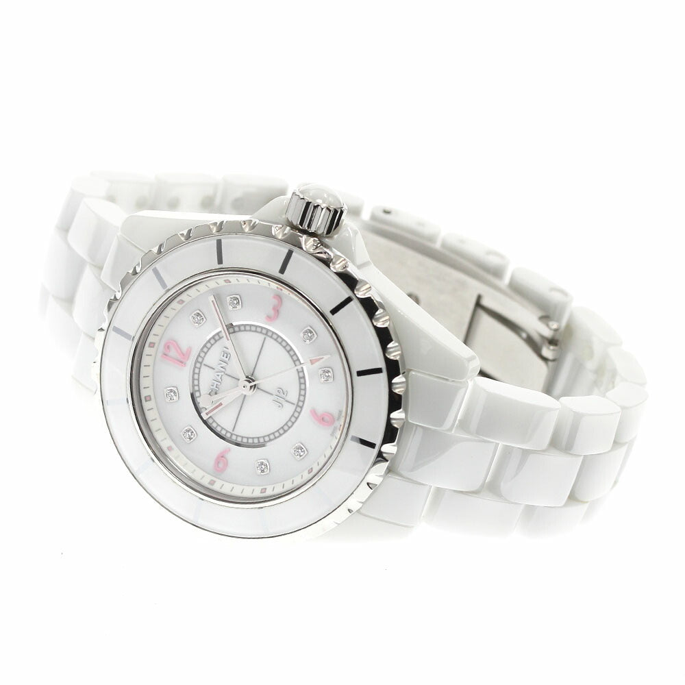 CHANEL H4863 J12 Pink Light Limited Edition of 1200 pieces worldwide 8-diamond quartz women's watch with warranty.