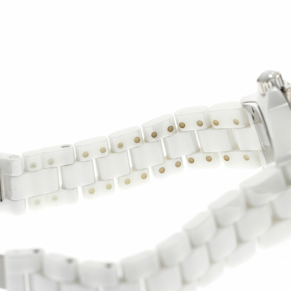 CHANEL H1630 J12 White Ceramic Black Diamond Bezel Quartz Women's Watch