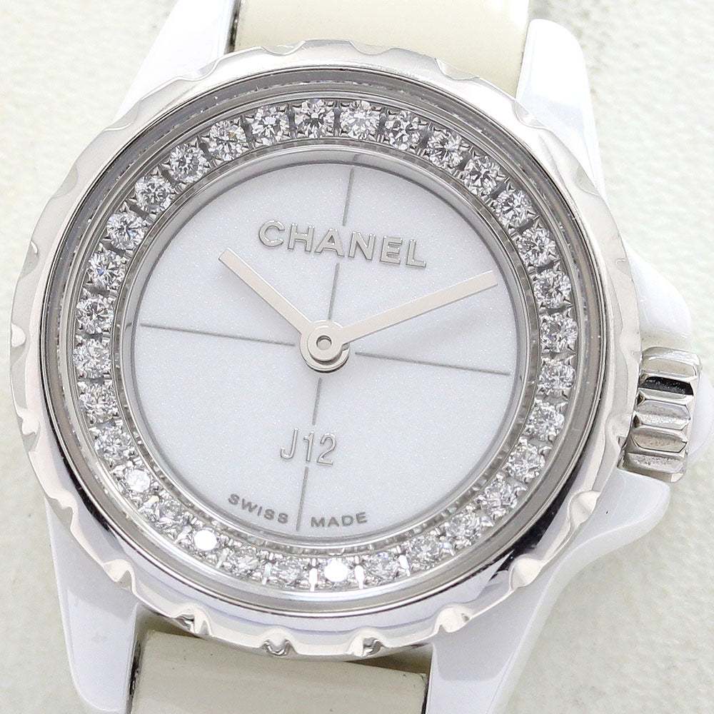 CHANEL H4664 J12 XS White Ceramic 19mm Diamond Quartz Women's Watch