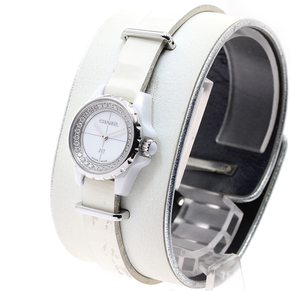 CHANEL H4664 J12 XS White Ceramic 19mm Diamond Quartz Women's Watch
