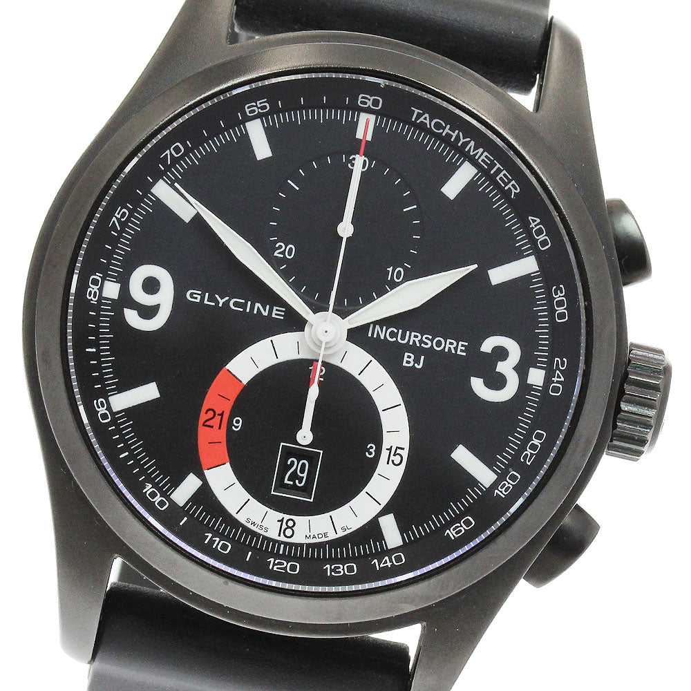 GLYCINE 3871 Incresore Blackjack Chronograph Manual Winding Men's Watch (Good Condition)