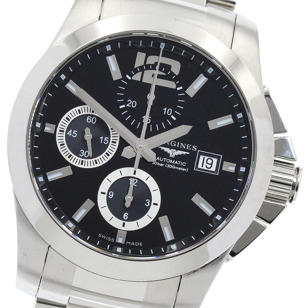 LONGINES L3.678.4 Conquest Chronograph Automatic Men's Watch Excellent Condition