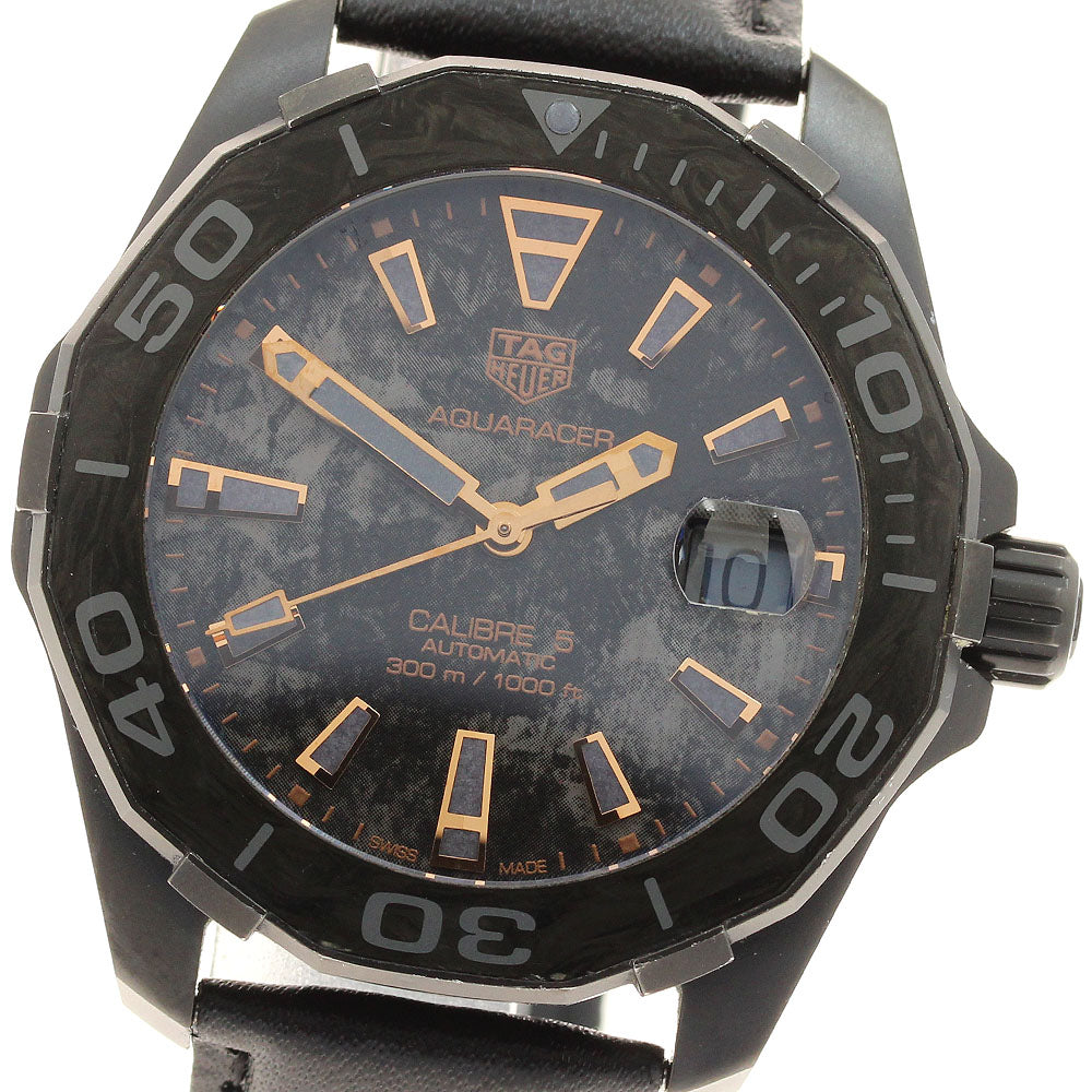 TAG Heuer WBD218A-0 Aquaracer Caliber 5 Carbon Collection Date Automatic Men's Watch Excellent Condition with Inner Box and Warranty.