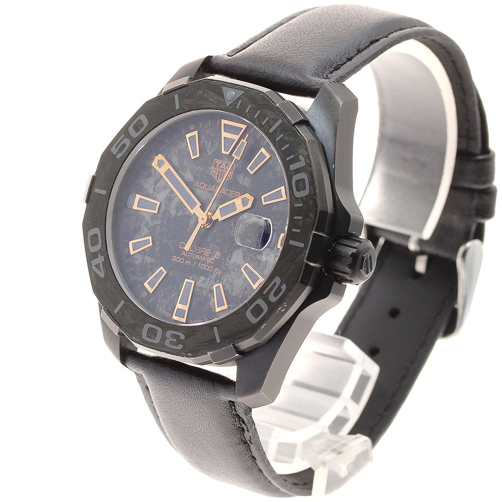 TAG Heuer WBD218A-0 Aquaracer Caliber 5 Carbon Collection Date Automatic Men's Watch Excellent Condition with Inner Box and Warranty.