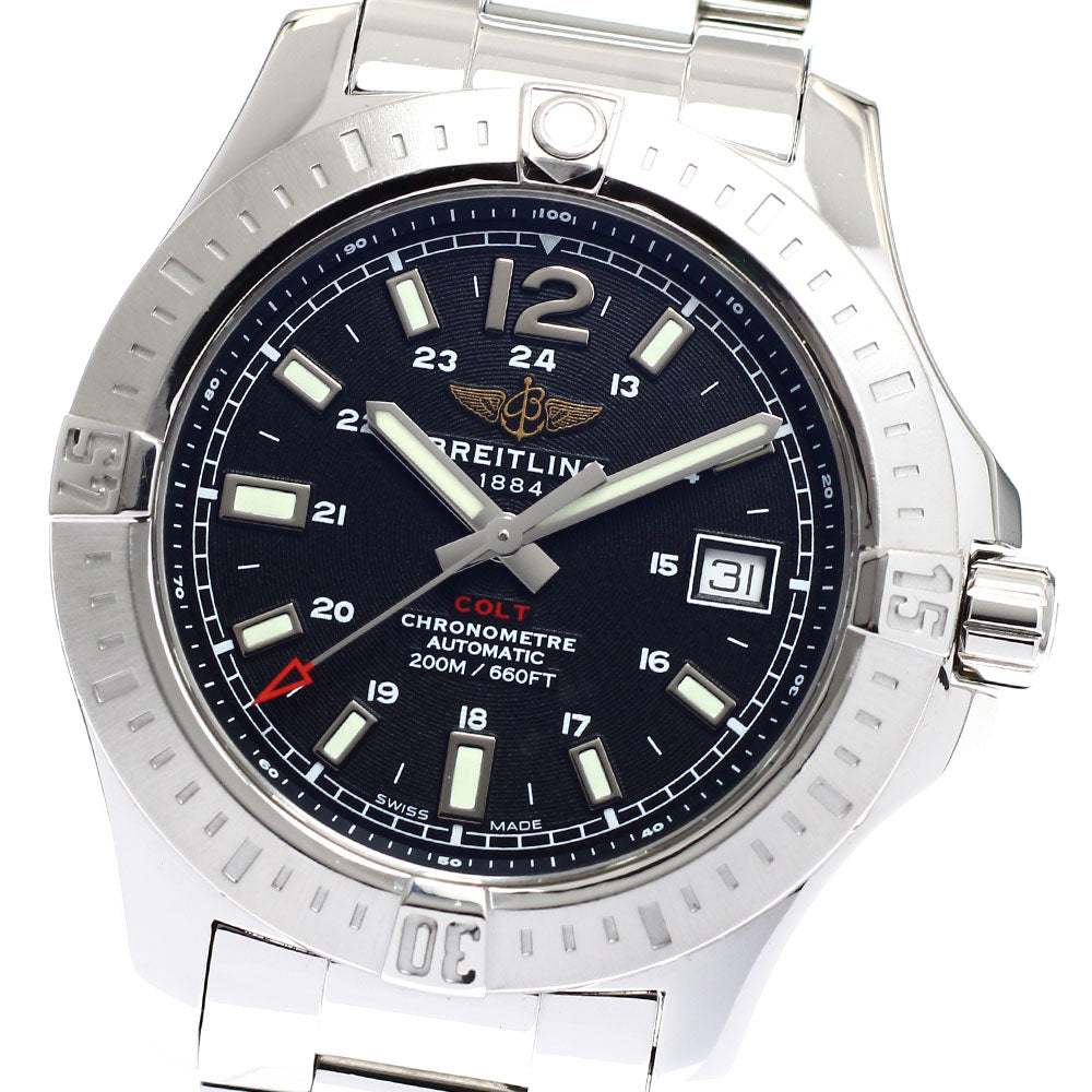 BREITLING A1731311/BE90 Colt Date Chronometer Automatic Men's Watch Excellent Condition with Box and Warranty Card