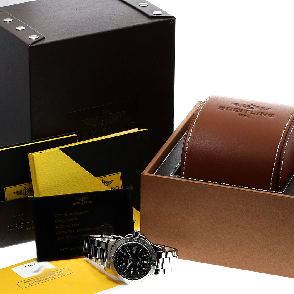 BREITLING A1731311/BE90 Colt Date Chronometer Automatic Men's Watch Excellent Condition with Box and Warranty Card