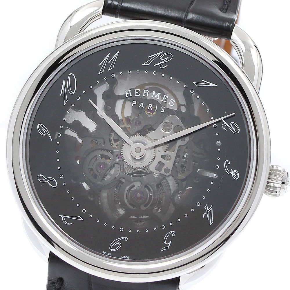 HERMES AR2.710 Arceau Squelet Automatic Men's Watch Excellent Condition with Inner Box