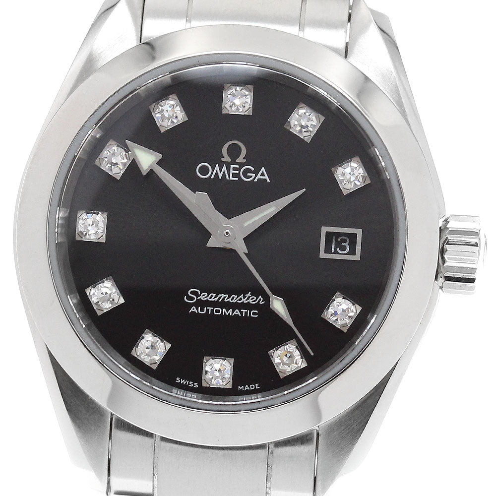 OMEGA 2563.55 Seamaster Aqua Terra Date 11P Diamond Automatic Ladies' Watch Excellent Condition