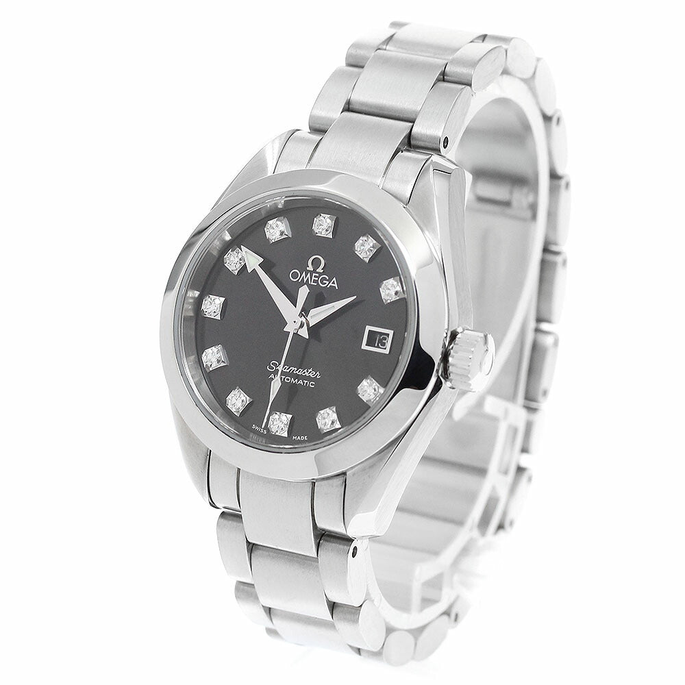 OMEGA 2563.55 Seamaster Aqua Terra Date 11P Diamond Automatic Ladies' Watch Excellent Condition