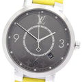 LOUIS VUITTON Q1DM0 Tambour Slim Eclipse Date Quartz Men's Watch