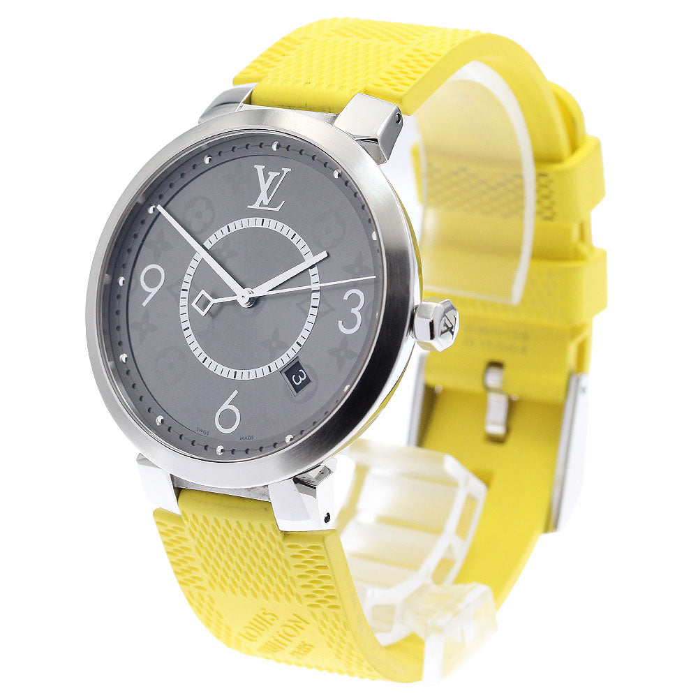 LOUIS VUITTON Q1DM0 Tambour Slim Eclipse Date Quartz Men's Watch