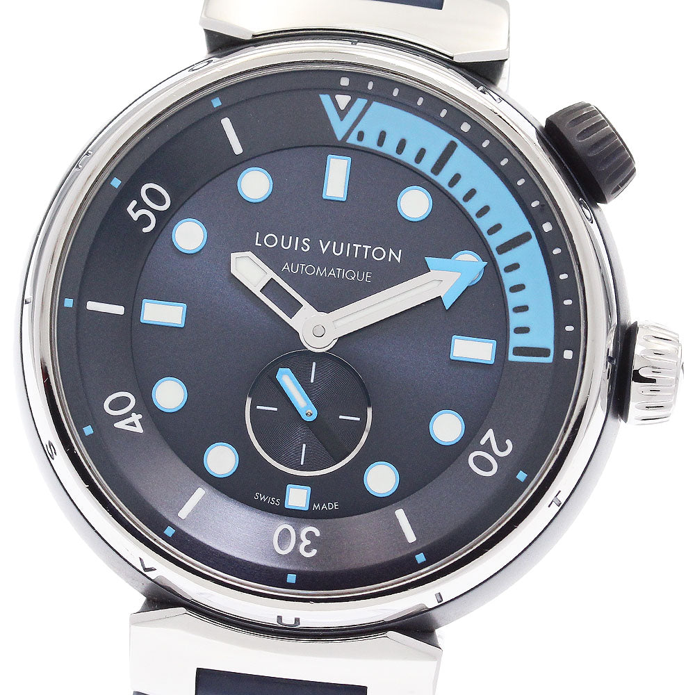 LOUIS VUITTON QA121 Tambour Street Diver Small Seconds Automatic Men's Watch with Box and Warranty Card