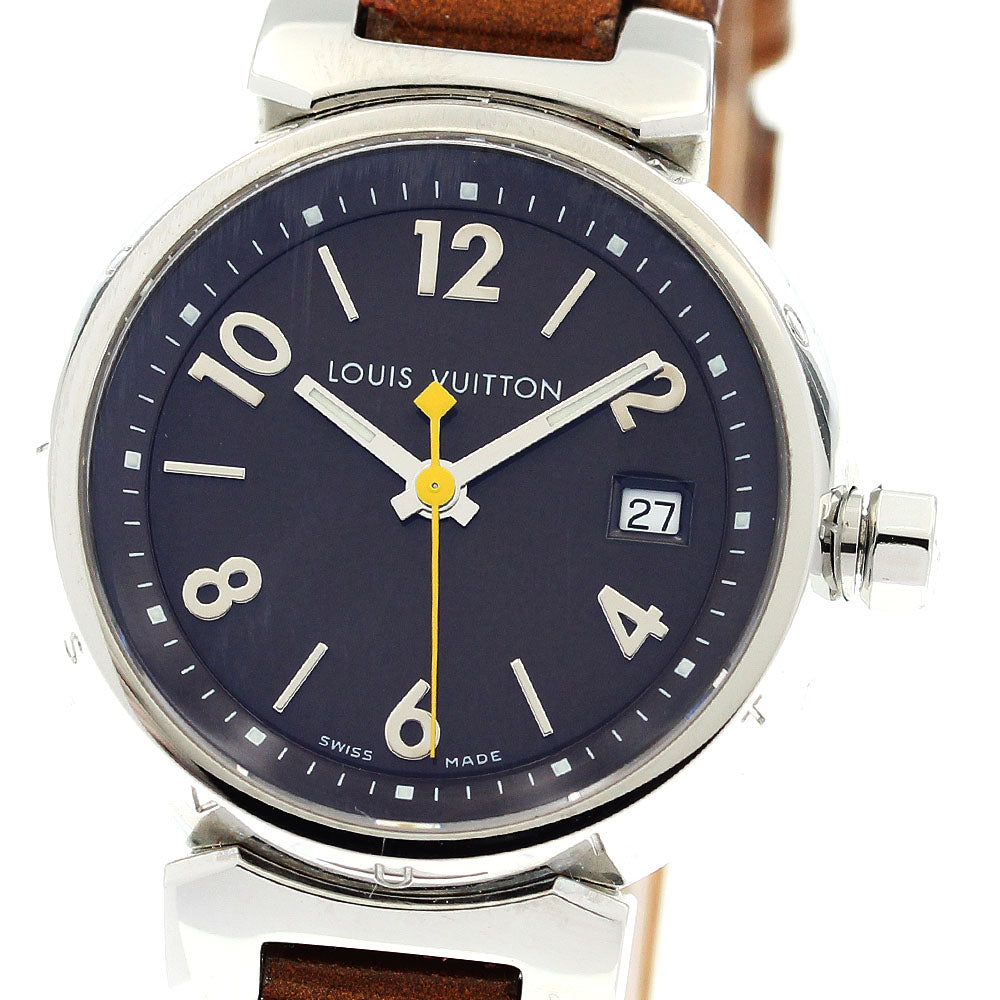 LOUIS VUITTON Q1211 Tambour Date Quartz Ladies Watch Excellent Condition with Warranty Card