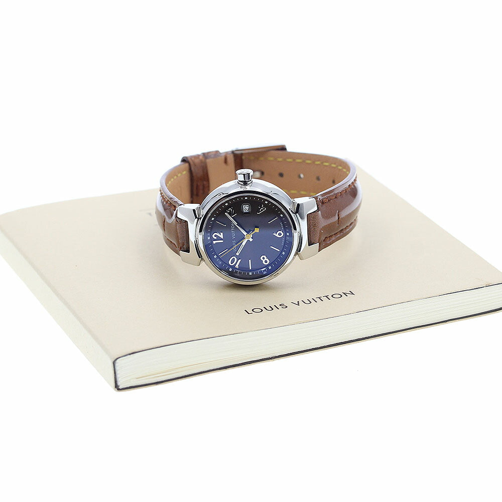 LOUIS VUITTON Q1211 Tambour Date Quartz Ladies Watch Excellent Condition with Warranty Card