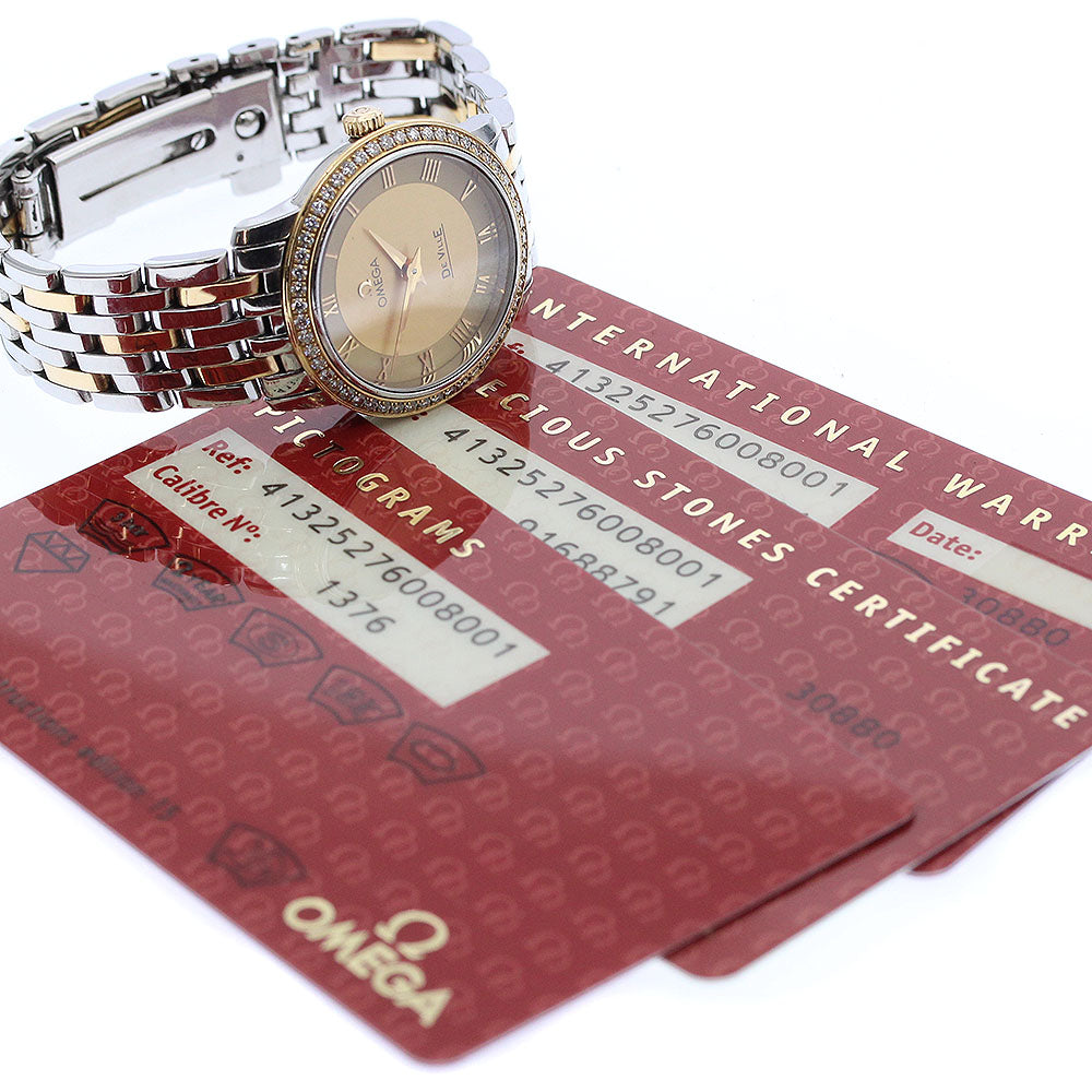OMEGA 413.25.27.60.08.001 De Ville Prestige Diamond Bezel Quartz Ladies Watch with Warranty