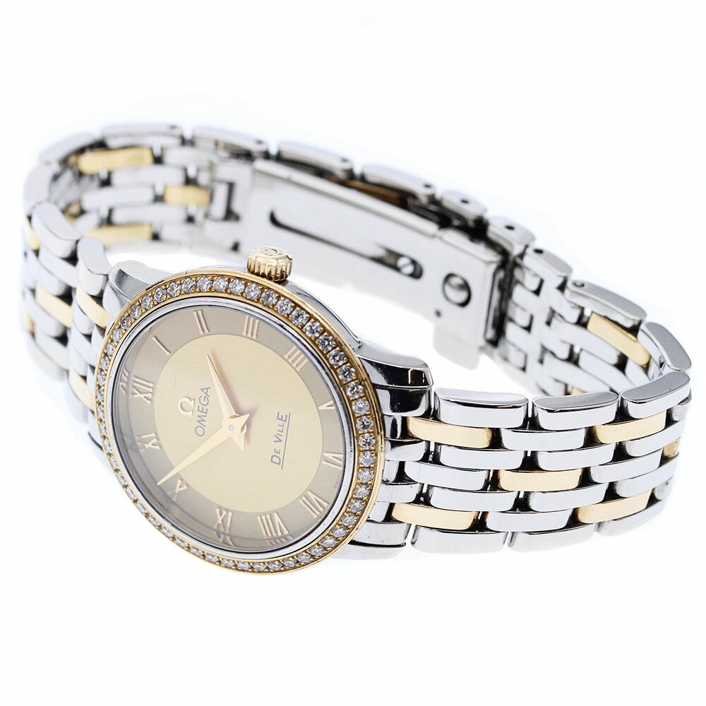 OMEGA 413.25.27.60.08.001 De Ville Prestige Diamond Bezel Quartz Ladies Watch with Warranty