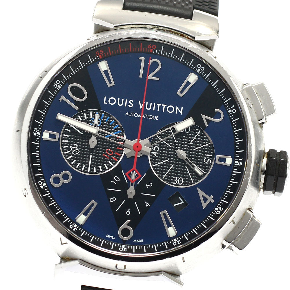 LOUIS VUITTON Q102V Tambour Chronograph Automatic Men's Watch with Box