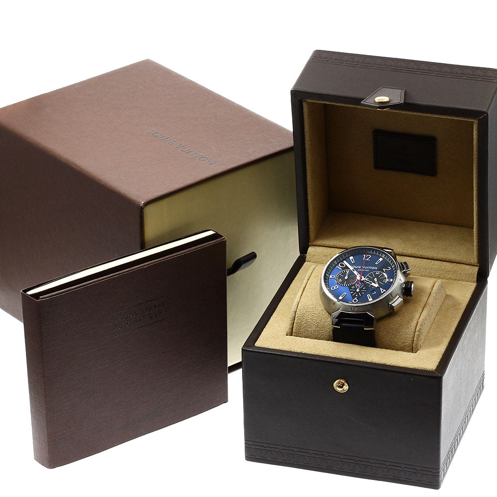 LOUIS VUITTON Q102V Tambour Chronograph Automatic Men's Watch with Box