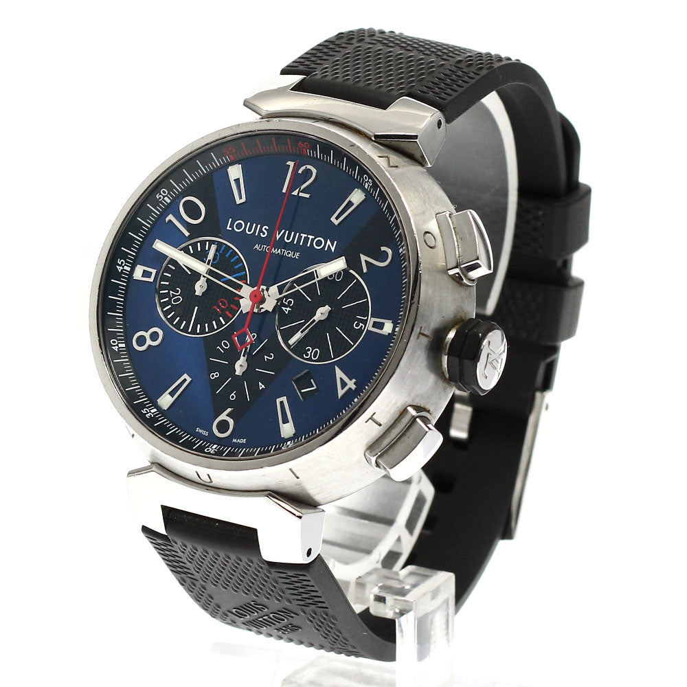 LOUIS VUITTON Q102V Tambour Chronograph Automatic Men's Watch with Box