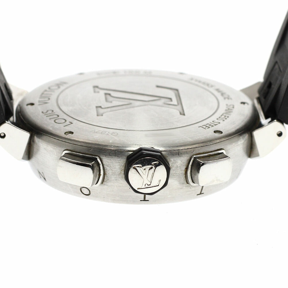 LOUIS VUITTON Q102V Tambour Chronograph Automatic Men's Watch with Box