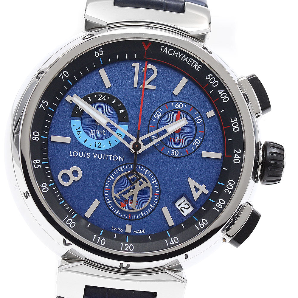 LOUIS VUITTON QA153 Tambour Outdoor Chronograph GMT Quartz Men's Watch Excellent Condition with Inner Box