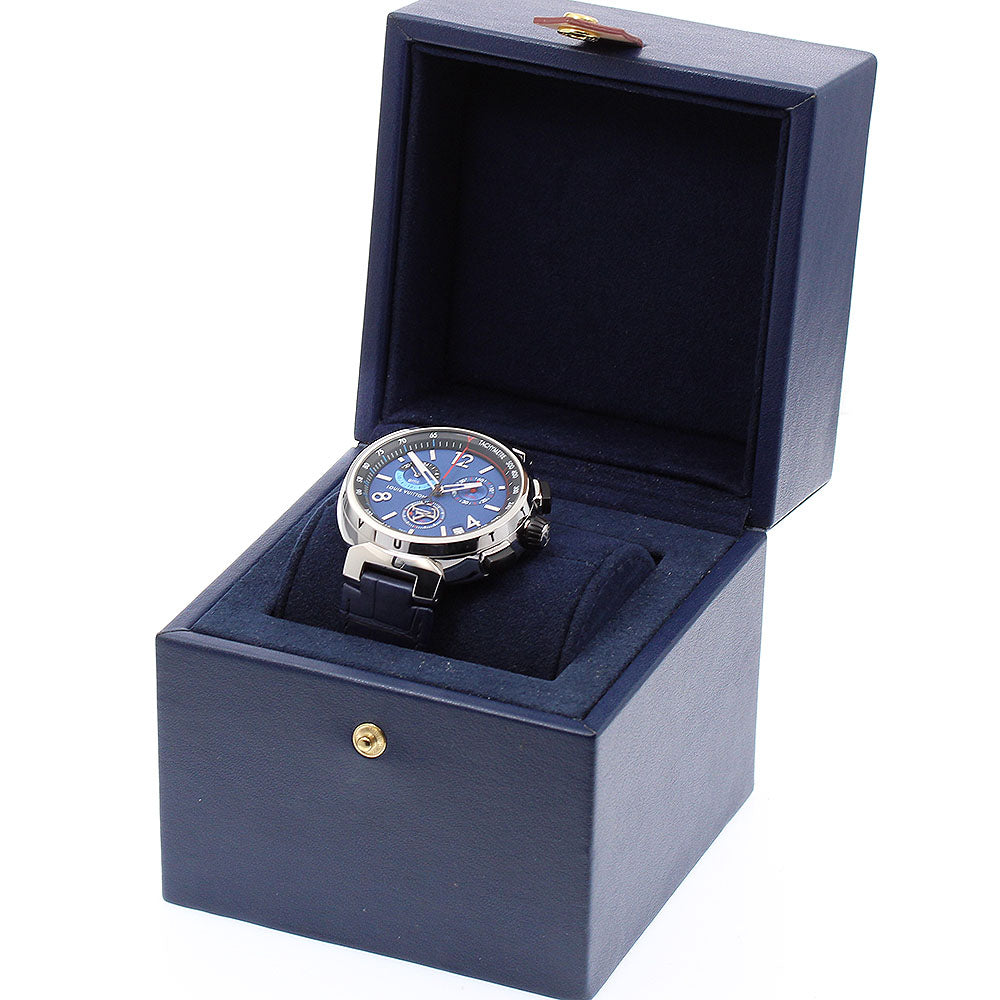 LOUIS VUITTON QA153 Tambour Outdoor Chronograph GMT Quartz Men's Watch Excellent Condition with Inner Box