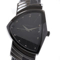 HAMILTON H244010 Ventura Full Black Quartz Men's Watch Excellent Condition with Box and Warranty Card