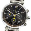 LOUIS VUITTON Q112G Tambour Chronograph Automatic Men's Watch with Diamond Lugs